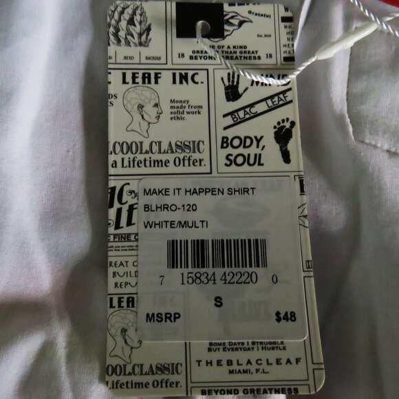 NWT Blac Leaf Men's Short Sleeve Pullover Graffiti Graphic Tee Size S (C1977) - Picture 8 of 9